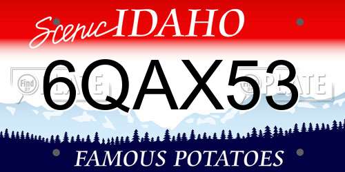 6QAX53 Idaho License Plate