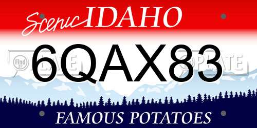 6QAX83 Idaho License Plate
