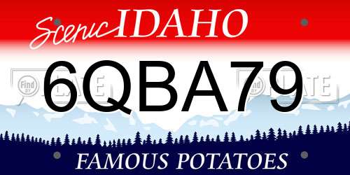 6QBA79 Idaho License Plate