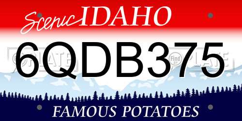 6QDB375 Idaho License Plate
