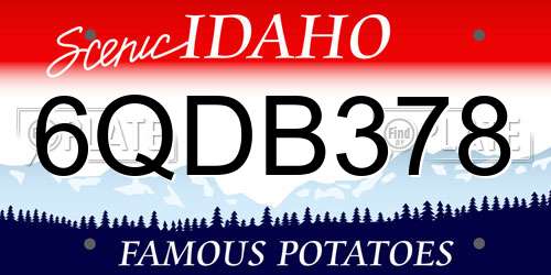 6QDB378 Idaho License Plate