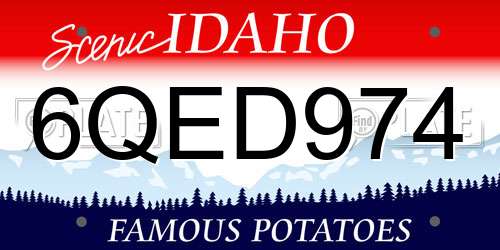 6QED974 Idaho License Plate
