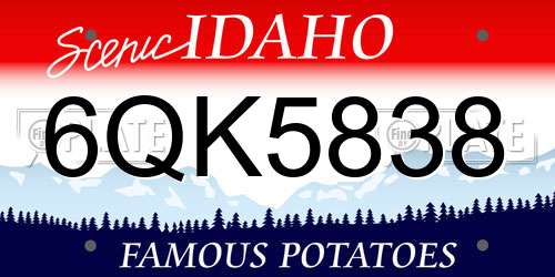 6QK5838 Idaho License Plate