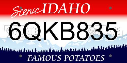 6QKB835 Idaho License Plate