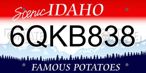 6QKB838 Idaho License Plate