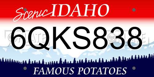 6QKS838 Idaho License Plate