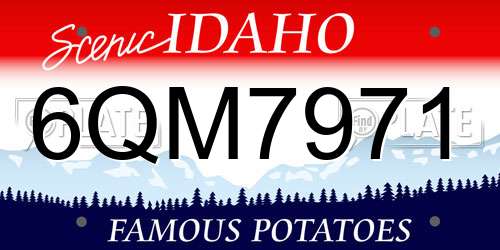 6QM7971 Idaho License Plate