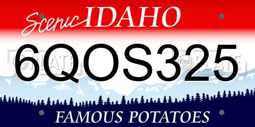 6QOS325 Idaho License Plate