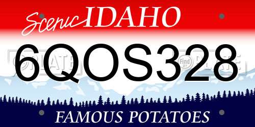 6QOS328 Idaho License Plate
