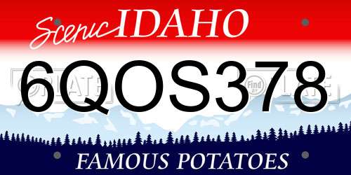 6QOS378 Idaho License Plate