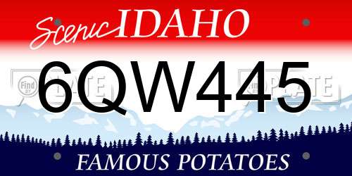 6QW445 Idaho License Plate
