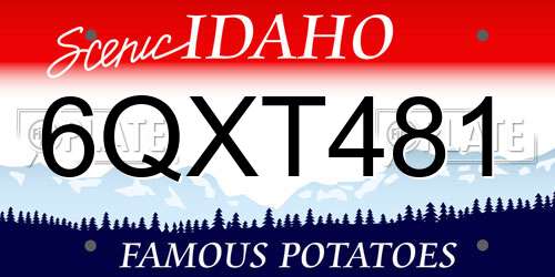 6QXT481 Idaho License Plate
