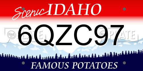 6QZC97 Idaho License Plate