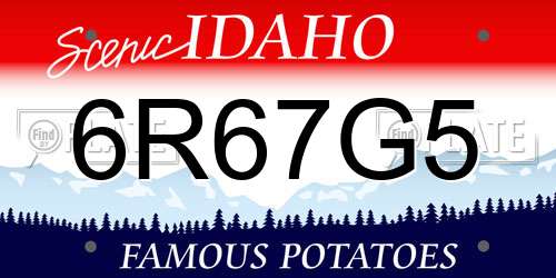 6R67G5 Idaho License Plate