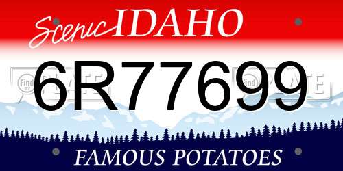 6R77699 Idaho License Plate