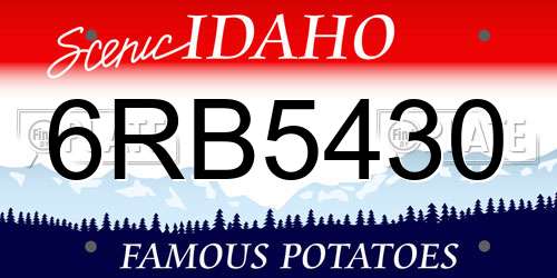 6RB5430 Idaho License Plate