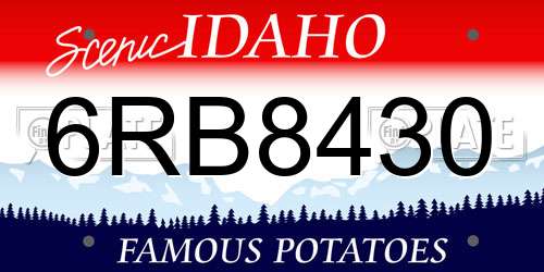 6RB8430 Idaho License Plate