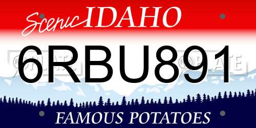 6RBU891 Idaho License Plate