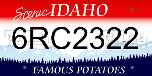 6RC2322 Idaho License Plate