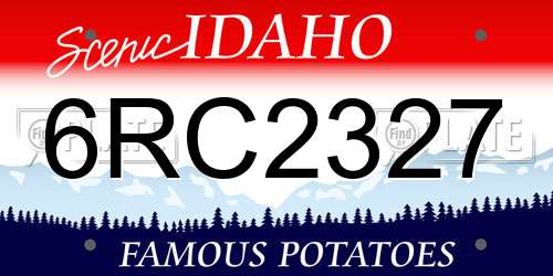 6RC2327 Idaho License Plate
