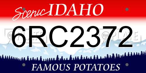 6RC2372 Idaho License Plate