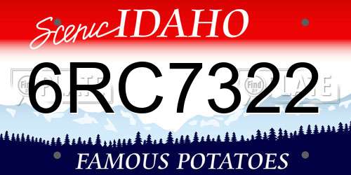 6RC7322 Idaho License Plate