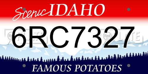 6RC7327 Idaho License Plate