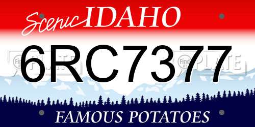 6RC7377 Idaho License Plate