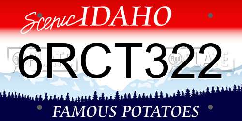 6RCT322 Idaho License Plate