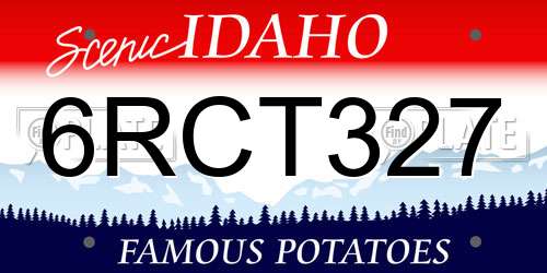6RCT327 Idaho License Plate