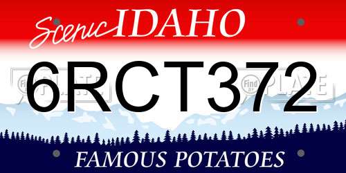 6RCT372 Idaho License Plate