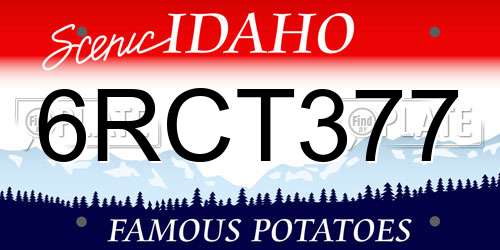 6RCT377 Idaho License Plate