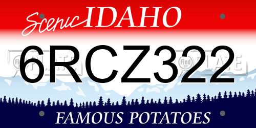 6RCZ322 Idaho License Plate
