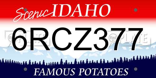 6RCZ377 Idaho License Plate