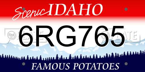 6RG765 Idaho License Plate