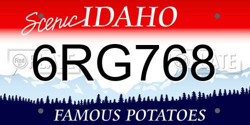 6RG768 Idaho License Plate