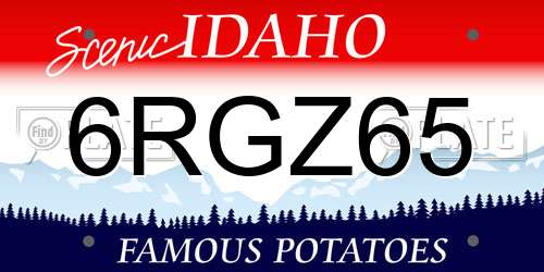 6RGZ65 Idaho License Plate