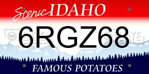 6RGZ68 Idaho License Plate