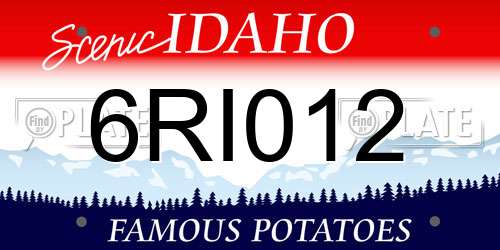 6RI012 Idaho License Plate