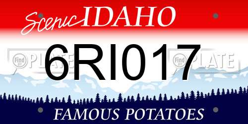 6RI017 Idaho License Plate