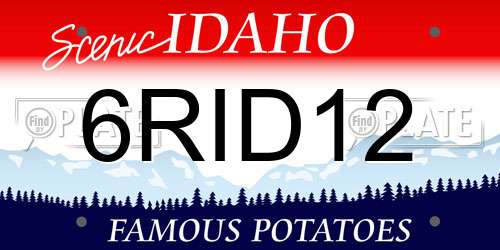 6RID12 Idaho License Plate