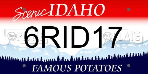 6RID17 Idaho License Plate