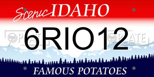 6RIO12 Idaho License Plate