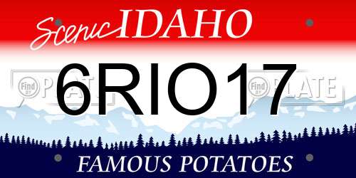 6RIO17 Idaho License Plate
