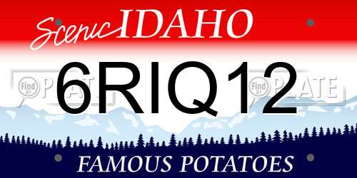 6RIQ12 Idaho License Plate