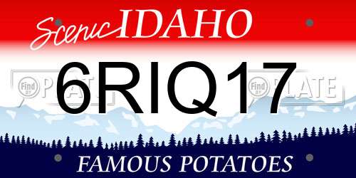 6RIQ17 Idaho License Plate