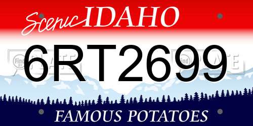6RT2699 Idaho License Plate