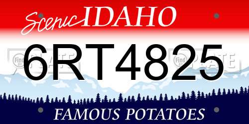 6RT4825 Idaho License Plate