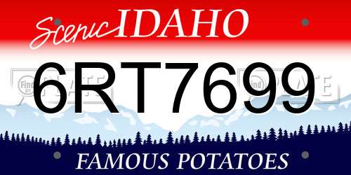 6RT7699 Idaho License Plate