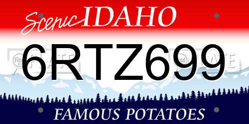 6RTZ699 Idaho License Plate